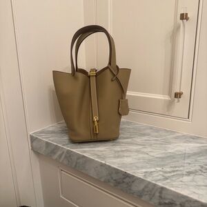 Tan Leather Tote Bag